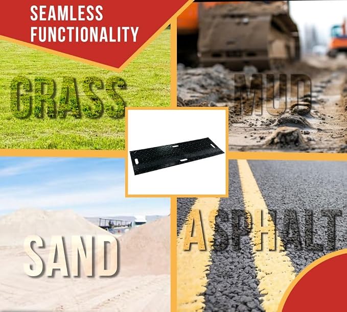 6 Pk 2' x 6' - 1/2" Thick Heavy Duty Ground Protection Mats - Easily Supports - Image 7