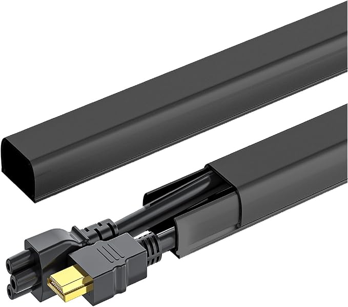 Yecaye 142in Wall Cord Hider for 2-3 Cords, W0.94in H0.47in, On-Wall Cord Cover by Yecaye
