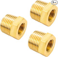Joywayus 3Pcs Brass Reducing Hex Bushing 3/8" NPT Male to 1/4" NPT Female | by Joywayus