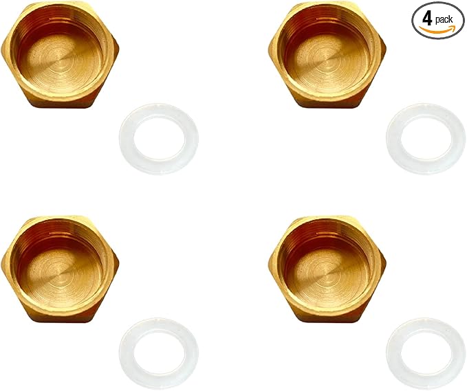 1/2" Brass Pipe Cap Hex Female End Caps Plug Plumbing Fitting by FUATY