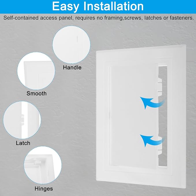 PATIKIL 6x5 inch Removable Hinged Access Panel, ABS Plumbing Access Doors Easy - Image 4