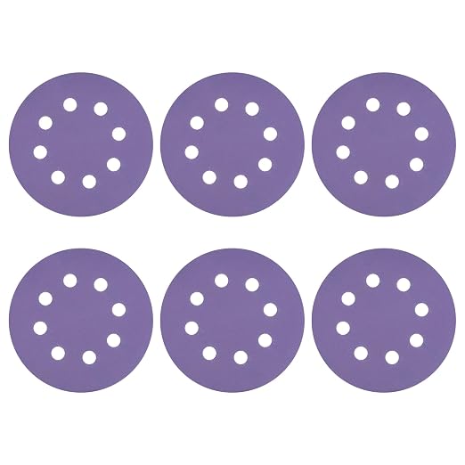 HARFINGTON 10Pcs 5Inch Sanding Disc 8 Hole 400Grit Purple Aluminum Oxide | Hook by HARFINGTON