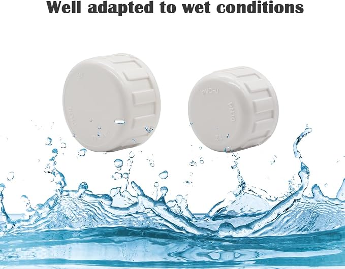 4PCS OD 1.69inch PVC Coupling Cap Pipe Fittings White PVC Pipe End Cap Plug - Image 4