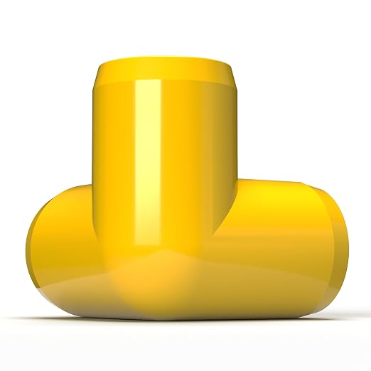 1" 3-Way Elbow Furniture Grade PVC Fitting in Yellow, Made in USA, UV-Resistant - Image 8
