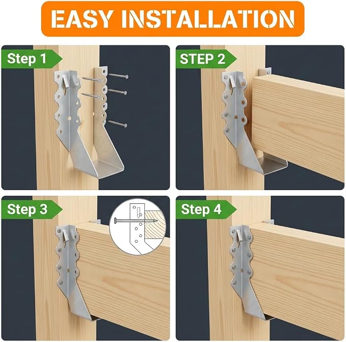 25 Pack 2x4 Joist Hangers, 18 Gauge Galvanized Face Mount | Wood connectors - Image 5