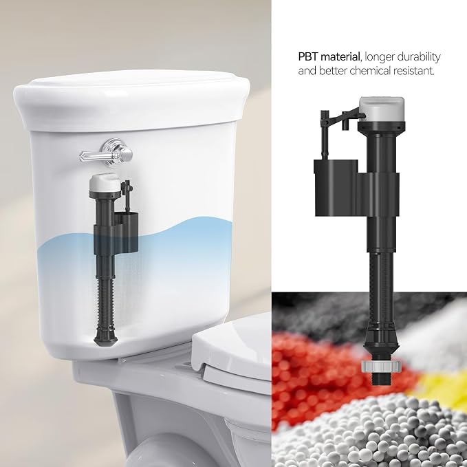 R&T Toilet Fill Valve A1250, Toilet Repair Kit Inside Tank, Universal Toilet - Image 2