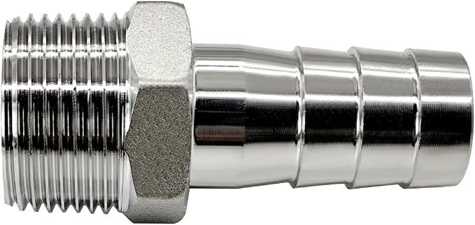 Stainless Steel Hose Barb Fitting 1" Hose Barb to 1" NPT Male Thread Connector - Image 5