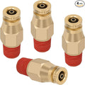 DOT Approved Male Straight Brass Union 5/32" Tube x 1/16" NPT, Quick Connect by BOERAY