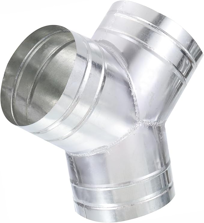 TOP-VIGOR 6 Inch Y Shape Duct Splitter 3 Way 90 Degree Galvanized Steel | Heavy by TOP-VIGOR