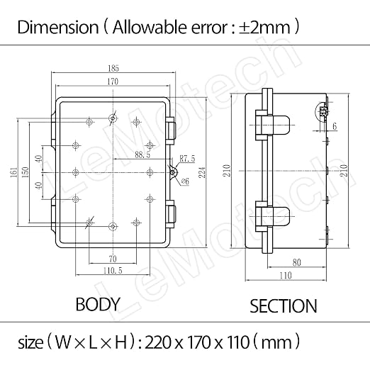 Electrical Box, IP67 Waterproof Hinged Cover Stainless Steel Latch Junction Box - Image 7
