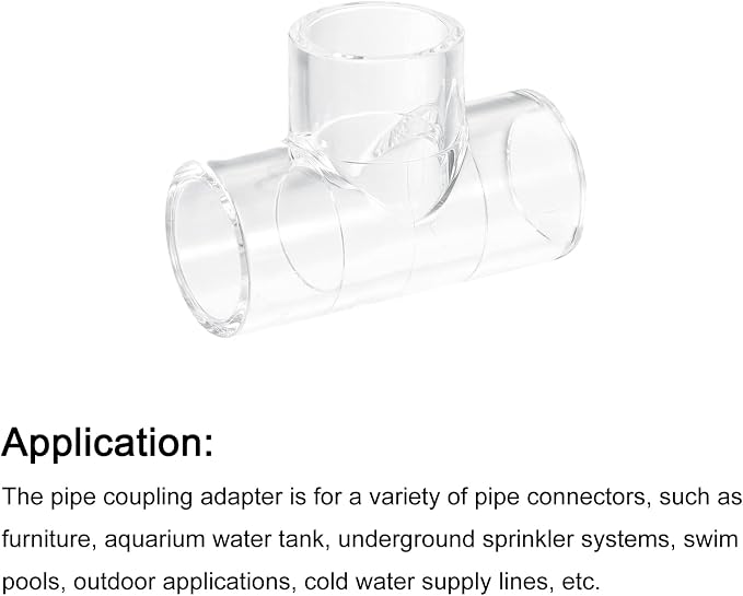 uxcell 1Pcs Clear Elbow Fitting, 20mm/0.79" 3 Way Acrylic Elbow T-Shaped Pipe - Image 3
