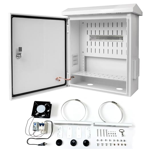 Outdoor Electrical Box with Thermostat and Cooling Fan 20'' x 16'' x 8'' by Yeaborn