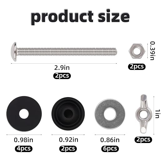 2 Pcs Toilet Tank Bolts Replacement Kit Toilet Tank to Bowl Bolts Heavy Duty - Image 6