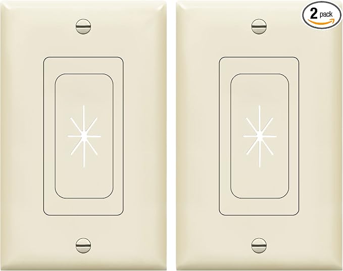 TOPGREENER 1-Gang Flexible Rubber Cable Pass-Through Wall Plate by TOPGREENER
