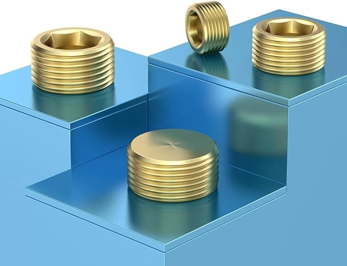 8PCS 3/4" NPT Brass Male Pipe Plug Fitting Hex Counter Sunk Pipe Plug - Image 9
