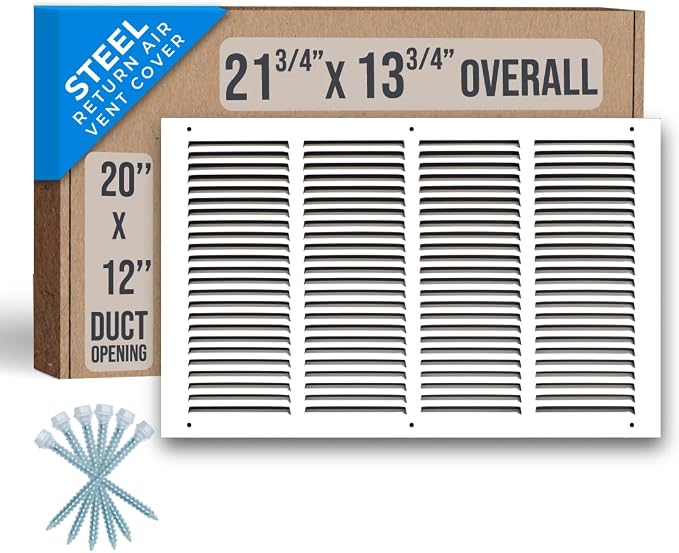 Fits 20x12 Duct Opening | Steel Return Air Grille by Handua | Vent Cover Grill by Handua