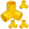 1" 3-Way Elbow Furniture Grade PVC Fitting in Yellow, Made in USA, UV-Resistant by FORMUFIT