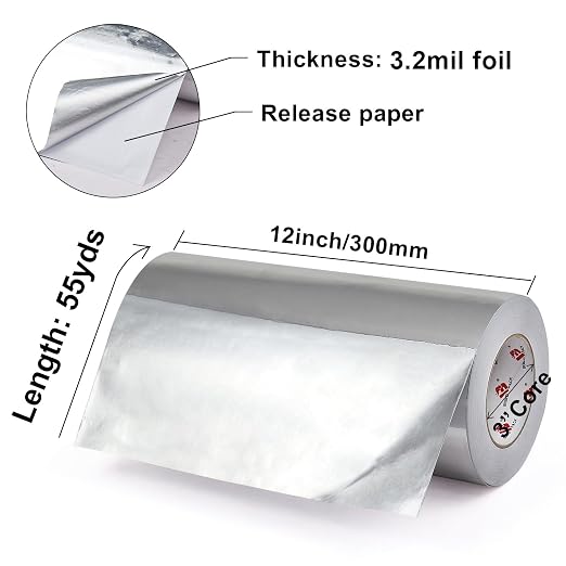 BOMEI PACK Aluminum Foil Tape, Heavy Duty Metal Duct Tape, High Temperature - Image 2