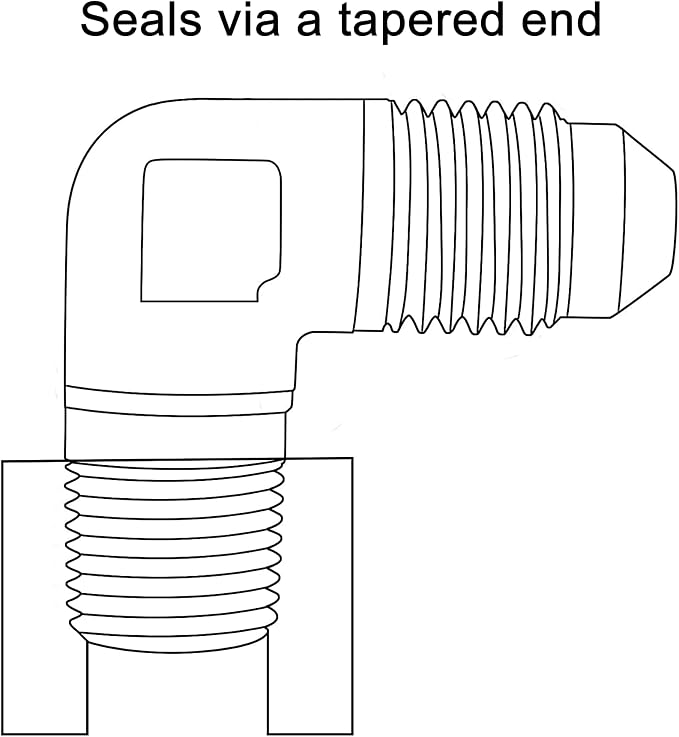 EVIL ENERGY 6AN to 3/8" NPT Male 90 Degree Fitting Adapter Aluminum 2PCS - Image 4