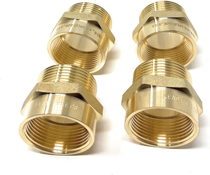 Cascada Lead-Free Brass Adapter, G Thread British BSPP Male to NPT Female |) - Image 2