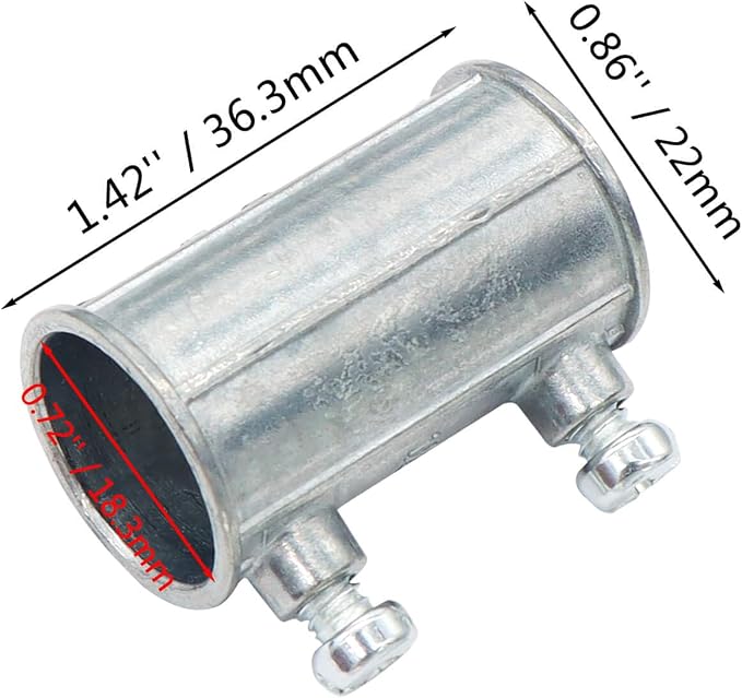 30 Pieces EMT Conduit Set Screw Connectors, 1/2 Inch Zinc Die Cast Electrical - Image 2