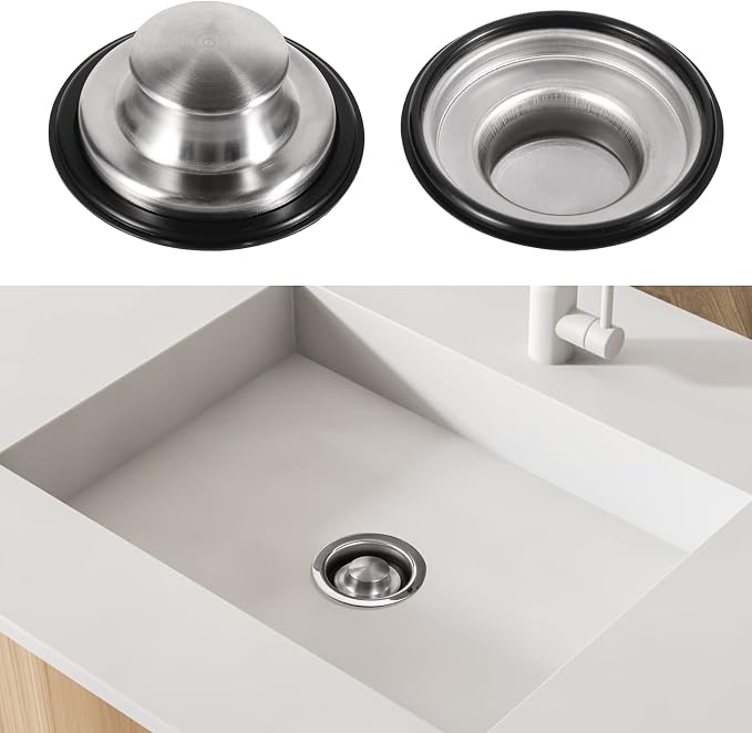 RQYEKDO 3-1/2" Garbage Disposal Stopper Stainless Steel Universal Sink Plug - Image 6
