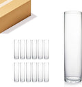 WGVI Quality Thick Weighted Clear Cylinder Glass Vases, Skinny Bud Vase Floral by WGVInternational-OpusGlassware