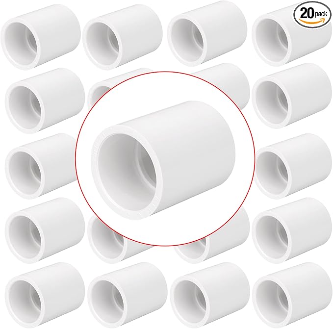 20 Pack 3/4" PVC Pipe Coupling Adapter Pipe Fittings Contractor Pack Schedule by Lswteiz