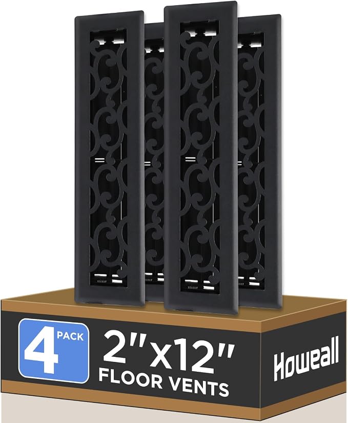 Howeall 2x12 Inches 4 Pack Heavy Duty Walkable Floor Register by Howeall