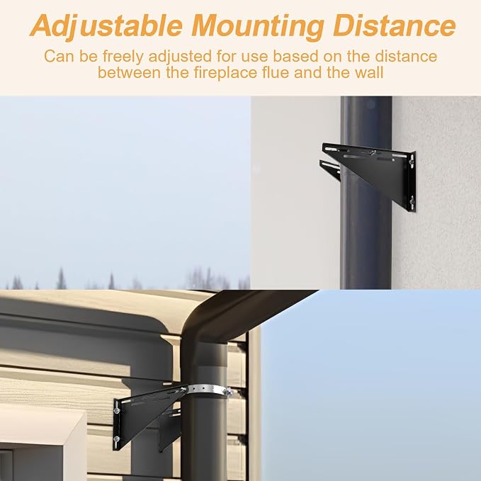 Adjustable 8" Chimney Pipe Wall Support Bracket - Image 3