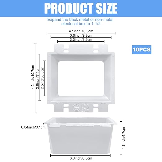 10Pcs BE2 Electrical Outlet Box Extenders - Image 2