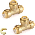 200PC HeSun 1/2" Pushfit Tee, Push to Connect Plumbing Fittings | Brass by HeSun