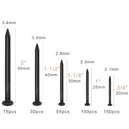 Brick Steel Nails Assortment Kit, Galvanized Concrete Wall Nail | - Image 2