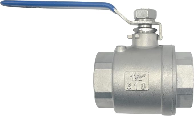 DAN SPEED 1-1/2" MPT Female 316 Stainless Steel Full Port Ball Valve Vinyl - Image 3