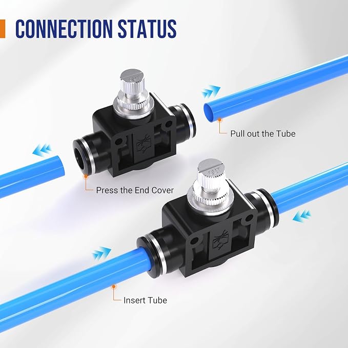 3/8 Push To Connect Valve, Shut Off Air Flow Control Fittings | Pneumatic - Image 7
