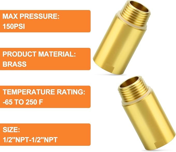 GASHER 4Pcs Brass Pipe Plumbing Adapter - Image 6