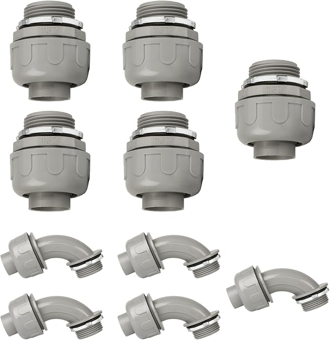 Conduit Connectors, 1 Inch Liquid Tight Connector NPT Non-Metallic by HDHAODA
