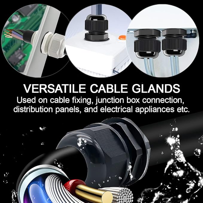 10 Pack NPT 1/2" Cable Glands Waterproof Adjustable 6-12mm Cable Connectors - Image 5