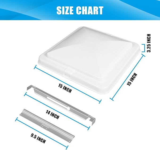 Jack Boss 1 Pack Set Roof Vent Cover, 14 Inch Replacement Vent Lid - Image 3