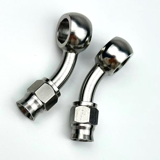 2pcs stainless steel 45 elbow degree female AN3-3 3AN to metric M10 10mm 0.4in - Image 5