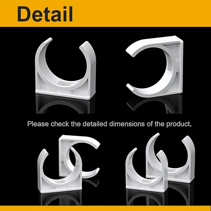 20PCS 50mm PVC Pipe Clamps, U-Shaped Pipe Clips - Image 5