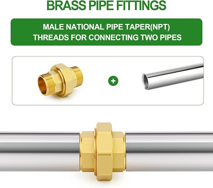 1PCS Brass Union，1-1/2" NPT Male x 1-1/2" NPT Male Brass Pipe Fitting - Image 5