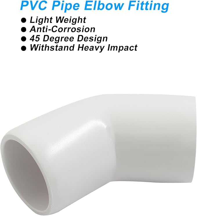 Piutouyar 4 Pcs 3/4" 45 Degree Elbow PVC Pipe Fitting, 2 Way | Furniture Grade - Image 3