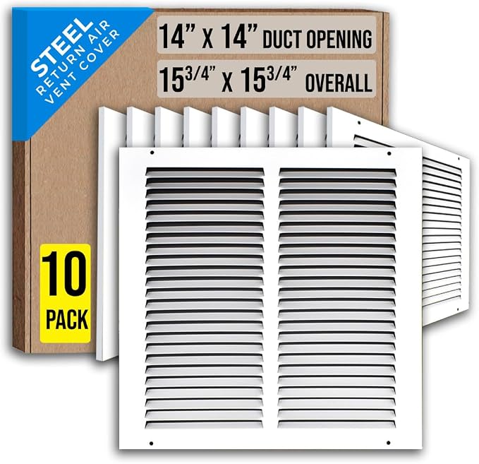 Fits 14x14 Duct Opening | Steel Return Air Grille by Handua | Vent Cover Grill by Handua