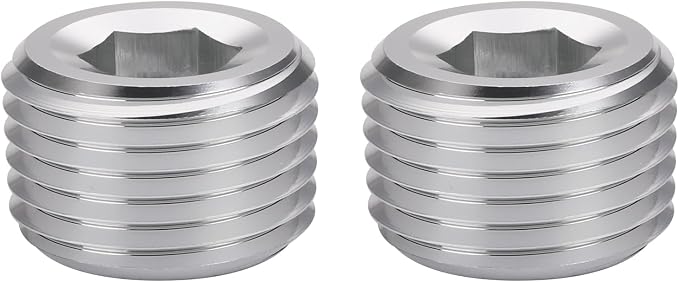 1 NPT Male Thread Allen Head Socket Pipe Plug Fitting Aluminum Silver - Image 2