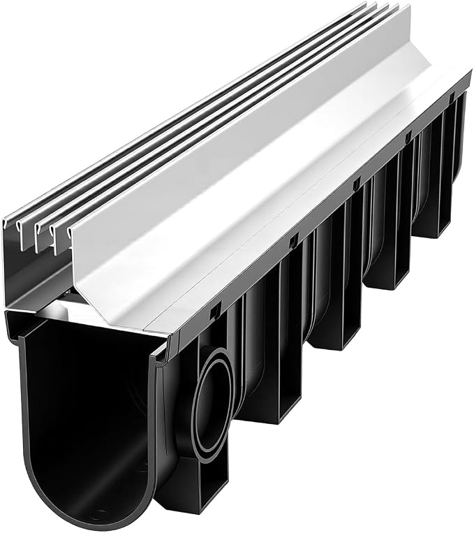 VEVOR Trench Drain, 39.7 x 5.8 x 10.6 in, 3 Pack Linear Drainage Channel - Image 9