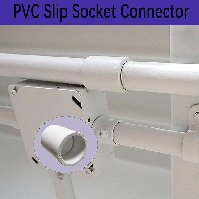 White PVC Pipe Coupling Adapter, 1 inch Socket x Socket, Sch40 PVC Coupling - Image 6