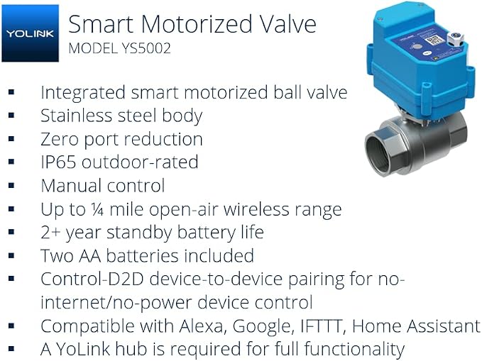 YoLink LoRa Smart Water Leak Protection System, Including 3/4" Commercial Grade - Image 2