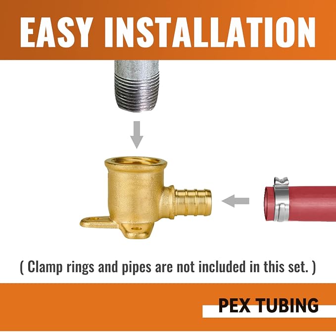 4-Pack PEX Drop Ear Elbow 1/2 Inch, ASTM F1807 | Brass, 1/2" PEX B Fittings - Image 3