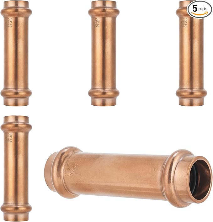 1/2" Copper Press Extended Repair Coupling NO Stop – Copper Press Coupling by YVSKMPlumbingSolutions